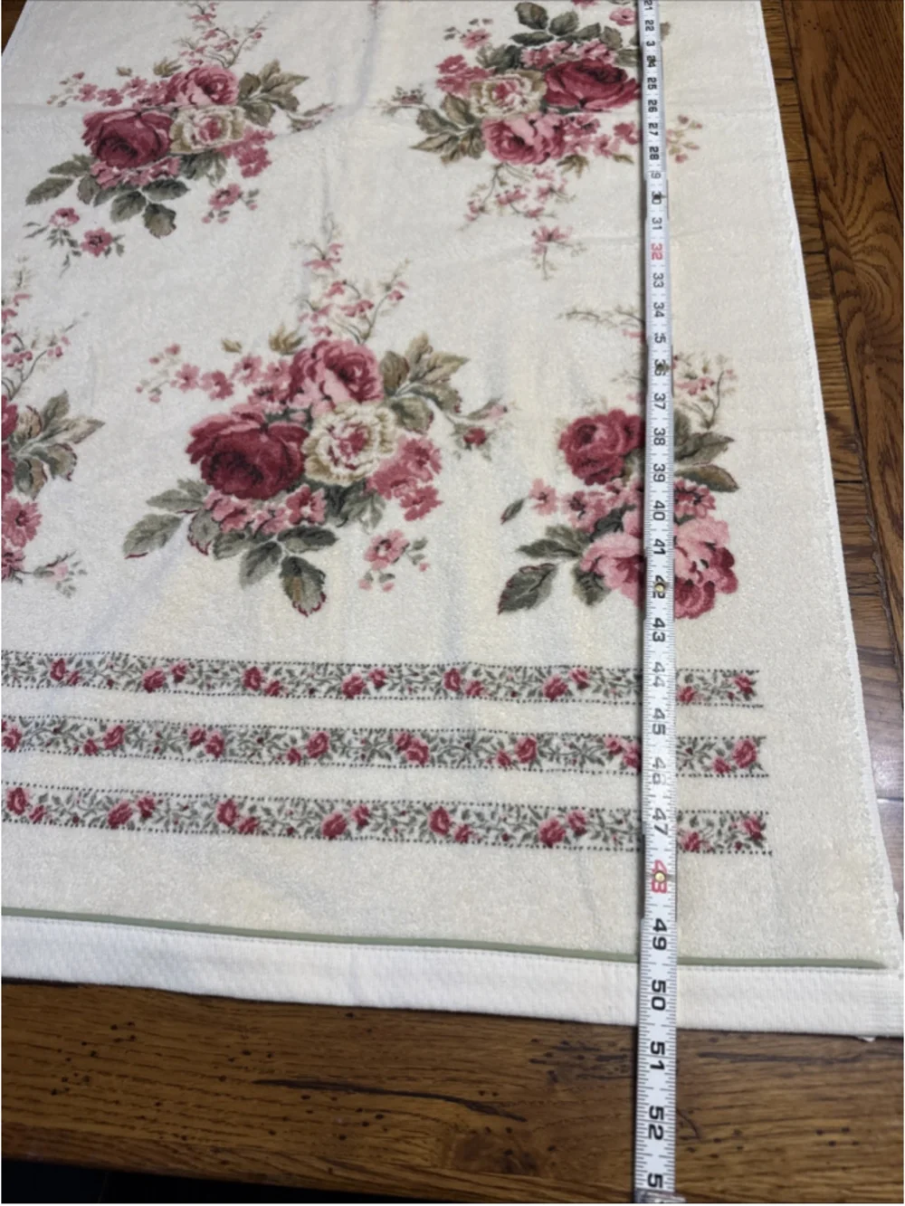 NEW Vintage Laura Ashley Lisalee Pink Rosebud Bath Towels Set 2 Revman Cotton